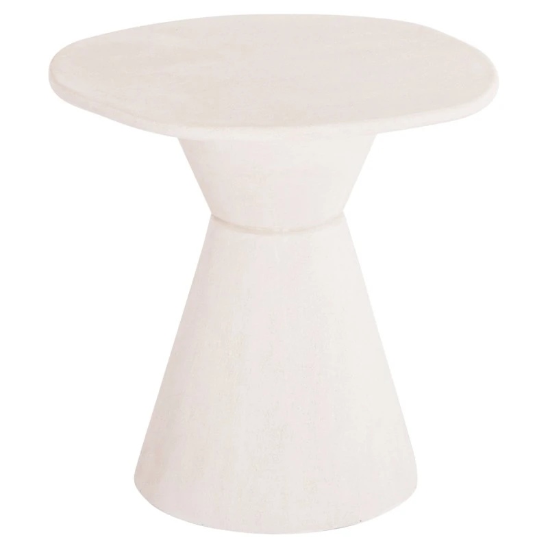 ΤΡΑΠΕΖΙ ΤΡΑΠΕΖΑΡΙΑΣ ΣΤΡΟΓΓΥΛΟ ΣΕΙΡΑ SANTORINI HM18055 MDF ΥΠΟΛΕΥΚΟ ΧΡΩΜΑ Φ77x76Υεκ.