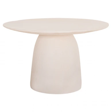 ΤΡΑΠΕΖΙ ΤΡΑΠΕΖΑΡΙΑΣ ΣΤΡΟΓΓΥΛΟ SEPPO HM18154.02 FIBER CEMENT ΛΕΥΚΟ--Φ119,5x75,5Υεκ.