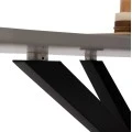 ΤΡΑΠΕΖΙ ΤΡΑΠΕΖΑΡΙΑΣ ΑΠΟ SINTERED STONE ΓΚΡΙ ΜΕΤΑΛΛΙΚΑ ΠΟΔΙΑ 160x90x75Υεκ.HM9308.03