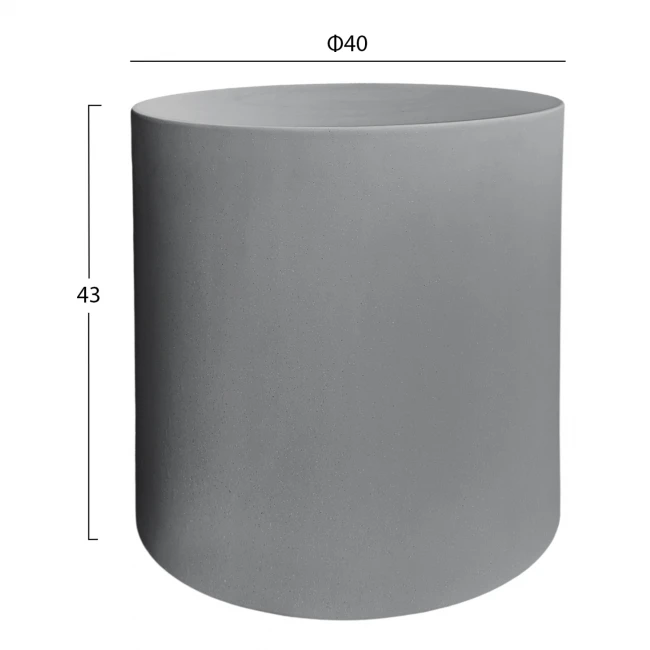 ΤΡΑΠΕΖΙ ΒΟΗΘΗΤΙΚΟ ΣΤΡΟΓΓΥΛΟ KYOKO HM6592.01 ΓΚΡΙ FIBER CEMENT Φ40x43Υεκ.