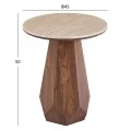 ΤΡΑΠΕΖΙ ΒΟΗΘΗΤΙΚΟ VENERA HM18442 ΚΕΡΑΜΙΚΟ TOP ΟΨΗ ΤΡΑΒΕΡΤΙΝΑΣ-MDF ΚΑΡΥΔΙ Φ45x50Υεκ.