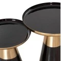 ΤΡΑΠΕΖΙA ΣΑΛΟΝΙΟΥ 2ΤΜΧ OLUF HM9922 ΜΕΤΑΛΛΟ ΕΜΑΓΙΕ-GLOSSY ΜΑΥΡΟ-ΜΑΤ ΧΡΥΣΟ Φ50 & Φ41 εκ.