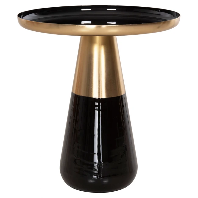 ΤΡΑΠΕΖΙA ΣΑΛΟΝΙΟΥ 2ΤΜΧ OLUF HM9922 ΜΕΤΑΛΛΟ ΕΜΑΓΙΕ-GLOSSY ΜΑΥΡΟ-ΜΑΤ ΧΡΥΣΟ Φ50 & Φ41 εκ.