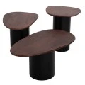ΤΡΑΠΕΖΙA ΣΑΛΟΝΙΟΥ 3ΤΜΧ PEBBLES HM18004 MANGO TOP-ΜΕΤΑΛΛΙΚΕΣ ΜΑΥΡΕΣ ΒΑΣΕΙΣ