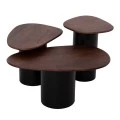 ΤΡΑΠΕΖΙA ΣΑΛΟΝΙΟΥ 3ΤΜΧ PEBBLES HM18004 MANGO TOP-ΜΕΤΑΛΛΙΚΕΣ ΜΑΥΡΕΣ ΒΑΣΕΙΣ