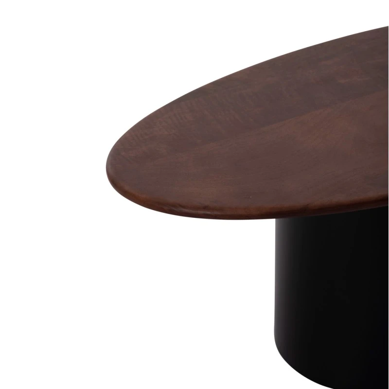 ΤΡΑΠΕΖΙA ΣΑΛΟΝΙΟΥ 3ΤΜΧ PEBBLES HM18004 MANGO TOP-ΜΕΤΑΛΛΙΚΕΣ ΜΑΥΡΕΣ ΒΑΣΕΙΣ