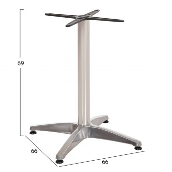 ΒΑΣΗ ΑΛΟΥΜΙΝΙΟΥ 4ΝΥΧΗ 66Χ66X69Υεκ. ΜΕ ΣΤΑΥΡΟ 45Χ45εκ. HM448.01 ΧΡΩΜΙΟΥ