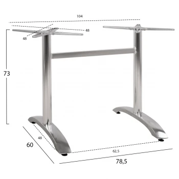 ΒΑΣΗ ΑΛΟΥΜΙΝΙΟΥ ΔΙΣΤΗΛΗ HM461.03 ΧΡΩΜΙΟΥ 78,5Χ60Χ73Υ εκ.