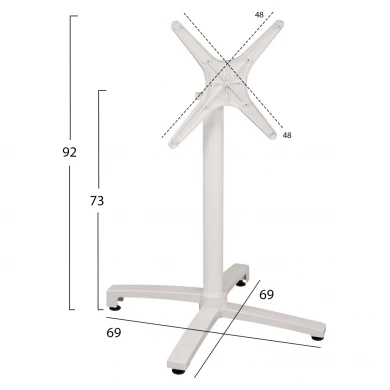 ΒΑΣΗ ΑΛΟΥΜΙΝΙΟΥ HM459.02 ΛΕΥΚΟ ΜΑΤ 69Χ69Χ73Υεκ. ΜΕ ΕΠΙΦΑΝΕΙΑ 48Χ48εκ.