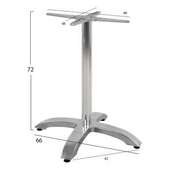 ΒΑΣΗ ΑΛΟΥΜΙΝΙΟΥ HM460.03 ΧΡΩΜΙΟΥ 66Χ66Χ72Υεκ. ΜΕ ΣΤΑΥΡΟ 48Χ48εκ.