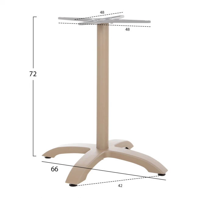 ΒΑΣΗ ΑΛΟΥΜΙΝΙΟΥ HM460.25 ΚΑΠΟΥΤΣΙΝΟ ΜΑΤ 66x66x72Υεκ. ΜΕ ΣΤΑΥΡΟ 48Χ48εκ.