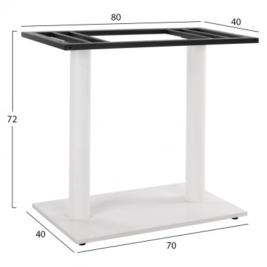 ΒΑΣΗ ΜΕΤΑΛΛΙΚΗ ΔΙΠΛΗ ΛΕΥΚΗ ΜΑΤ 80Χ40Χ72Υεκ. ΜΕ ΡΕΓΟΥΛΑΤΟΡΟΥΣ HM435.12