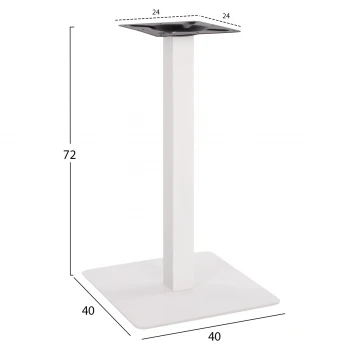 ΒΑΣΗ ΜΕΤΑΛΛΙΚΗ ΛΕΥΚΗ ΜΑΤ 40X40X72Υεκ. HM414.12