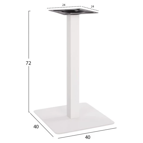 ΒΑΣΗ ΜΕΤΑΛΛΙΚΗ ΛΕΥΚΗ ΜΑΤ 40X40X72Υεκ. HM414.12