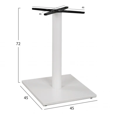 ΒΑΣΗ ΜΕΤΑΛΛΙΚΗ ΛΕΥΚΗ ΜΑΤ 46Χ46Χ72εκ. ΜΕ ΣΤΑΥΡΟ 46Χ46 ΚΑΙ ΡΕΓΟΥΛΑΤΟΡΟΥΣ HM438.02