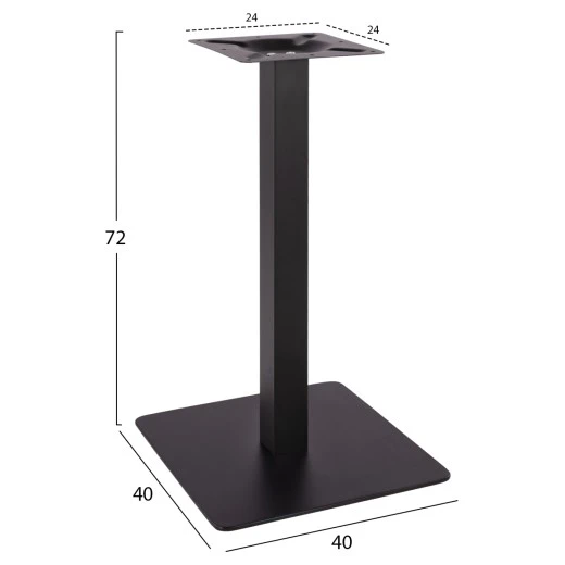 ΒΑΣΗ ΜΕΤΑΛΛΙΚΗ ΜΑΥΡΗ ΜΑΤ 40X40X72Υεκ. HM414.11
