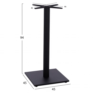 ΒΑΣΗ ΜΕΤΑΛΛΙΚΗ ΜΠΑΡ ΜΕΣΣΑΙΟΥ ΥΨΟΥΣ ΜΑΥΡΗ ΜΑΤ HM474 ΣΤΑΥΡΟΣ 46Χ46εκ 45Χ45Χ94Υεκ.