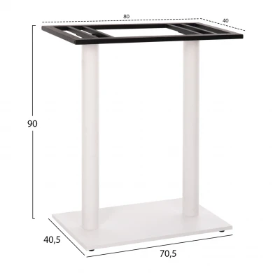 ΒΑΣΗ ΜΠΑΡ ΜΕΤΑΛΛΙΚΗ ΔΙΠΛΗ ΛΕΥΚΗ ΜΑΤ ΜΕΣΑΙΟΥ ΥΨΟΥΣ 40Χ80Χ90Υεκ. HM478.02