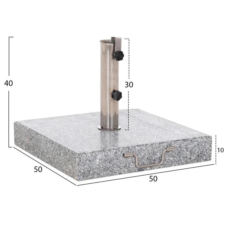 ΒΑΣΗ ΟΜΠΡΕΛΑΣ ΓΡΑΝΙΤΗ 60KG ΜΕ ΧΕΡΟΥΛΙ & ΡΟΔΕΣ HM6565--ΣΩΛΗΝΑΣ ΔΙΑΜΕΤΡΟΥ Φ58