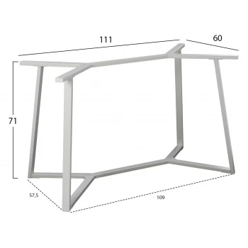 ΒΑΣΗ ΤΡΑΠΕΖΙΟΥ ΛΕΥΚΗ ΜΕΤΑΛΛΙΚΗ HM471.02 111X60X71Υ εκ.