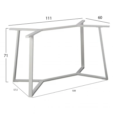 ΒΑΣΗ ΤΡΑΠΕΖΙΟΥ ΛΕΥΚΗ ΜΕΤΑΛΛΙΚΗ HM471.02 111X60X71Υ εκ.