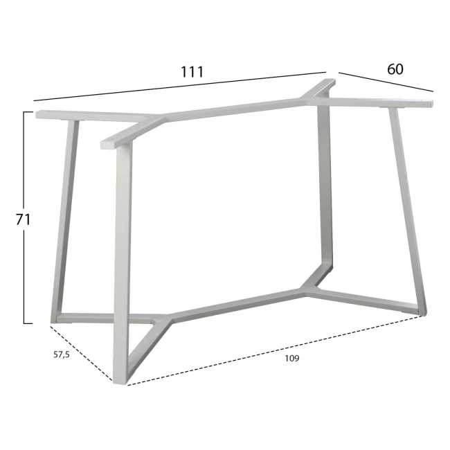 ΒΑΣΗ ΤΡΑΠΕΖΙΟΥ ΛΕΥΚΗ ΜΕΤΑΛΛΙΚΗ HM471.02 112X60X72 εκ.
