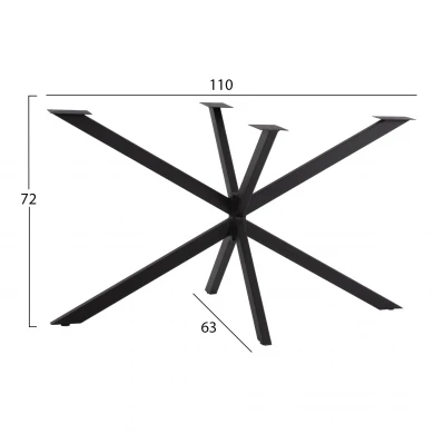 ΒΑΣΗ ΤΡΑΠΕΖΙΟΥ ΜΑΥΡΗ ΜΕΤΑΛΛΙΚΗ ΔΙΠΛΗ ΧΙΑΣΤΙ HM5917 110x63x72Υεκ.