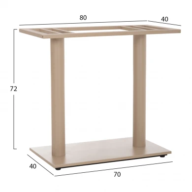 ΒΑΣΗ ΤΡΑΠΕΖΙΟΥ ΜΕΤΑΛΛΙΚΗ ΔΙΠΛΗ HM435.25 ΚΑΠΟΥΤΣΙΝΟ ΜΑΤ ΜΕ ΡΕΓΟΥΛΑΤΟΡΟΥΣ 80Χ40Χ72Υεκ.