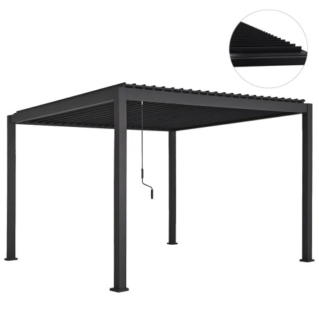 ΒΙΟΚΛΙΜΑΤΙΚΗ ΠΕΡΓΚΟΛΑ ΑΛΟΥΜΙΝΙΟΥ DOMECIL HM6611.01 ΜΕ ΜΕΤΑΛ. ΠΕΡΣΙΔΕΣ--300x300x240Υ