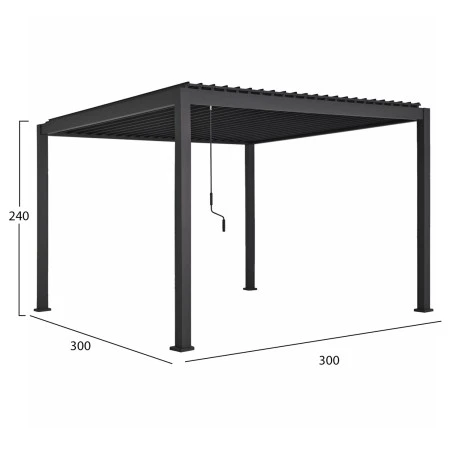 ΒΙΟΚΛΙΜΑΤΙΚΗ ΠΕΡΓΚΟΛΑ ΑΛΟΥΜΙΝΙΟΥ DOMECIL HM6611.01 ΜΕ ΜΕΤΑΛ. ΠΕΡΣΙΔΕΣ--300x300x240Υ