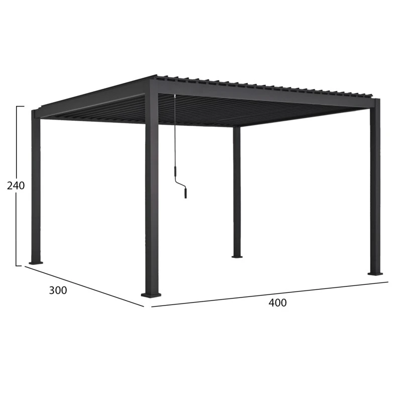 ΒΙΟΚΛΙΜΑΤΙΚΗ ΠΕΡΓΚΟΛΑ ΑΛΟΥΜΙΝΙΟΥ DOMECIL HM6612.01 ΜΕ ΜΕΤΑΛ. ΠΕΡΣΙΔΕΣ--300x400x240Υ