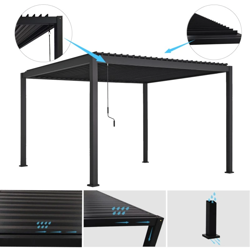 ΒΙΟΚΛΙΜΑΤΙΚΗ ΠΕΡΓΚΟΛΑ ΑΛΟΥΜΙΝΙΟΥ DOMECIL HM6612.01 ΜΕ ΜΕΤΑΛ. ΠΕΡΣΙΔΕΣ--300x400x240Υ