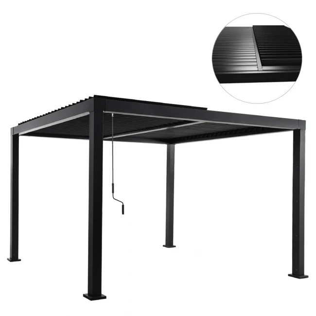 ΒΙΟΚΛΙΜΑΤΙΚΗ ΠΕΡΓΚΟΛΑ ΑΛΟΥΜΙΝΙΟΥ PREMIUM FRANIO HM6609.01 ΜΑΥΡΟ 300x300x240Υ