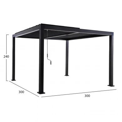 ΒΙΟΚΛΙΜΑΤΙΚΗ ΠΕΡΓΚΟΛΑ ΑΛΟΥΜΙΝΙΟΥ PREMIUM FRANIO HM6609.01 ΜΑΥΡΟ 300x300x240Υ