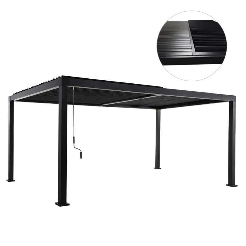 ΒΙΟΚΛΙΜΑΤΙΚΗ ΠΕΡΓΚΟΛΑ ΑΛΟΥΜΙΝΙΟΥ PREMIUM FRANIO HM6610.01 ΜΑΥΡΟ 300x400x240Υ