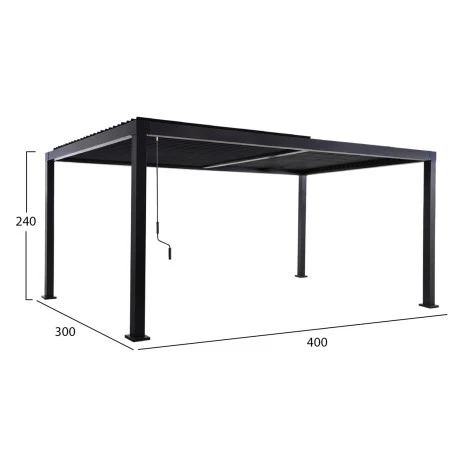 ΒΙΟΚΛΙΜΑΤΙΚΗ ΠΕΡΓΚΟΛΑ ΑΛΟΥΜΙΝΙΟΥ PREMIUM FRANIO HM6610.01 ΜΑΥΡΟ 300x400x240Υ