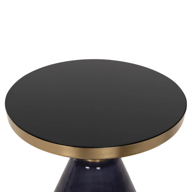 ΒΟΗΘΗΤΙΚΟ ΤΡΑΠΕΖΑΚΙ DEMMY HM9727 ΜΑΥΡΟ & ΜΟΒ ΓΥΑΛΙ-ΧΡΥΣΟ ΜΕΤΑΛΛΟ Φ41x48Υεκ