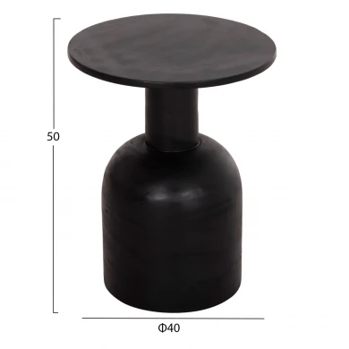 ΒΟΗΘΗΤΙΚΟ ΤΡΑΠΕΖΑΚΙ PUMBE HM9891.12 ΞΥΛΟ SUAR ΣΕ ΜΑΥΡΟ ΧΡΩΜΑ Φ40x50Υεκ