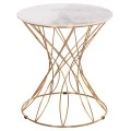 ΒΟΗΘΗΤΙΚΟ ΤΡΑΠΕΖΑΚΙ RUDY HM18037.01 ΚΕΡΑΜΙΚΟ TOP ΛΕΥΚΟ-ΜΕΤΑΛΛΟ ΧΡΥΣΟ Φ45x48,5Υεκ.