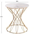 ΒΟΗΘΗΤΙΚΟ ΤΡΑΠΕΖΑΚΙ RUDY HM18037.01 ΚΕΡΑΜΙΚΟ TOP ΛΕΥΚΟ-ΜΕΤΑΛΛΟ ΧΡΥΣΟ Φ45x48,5Υεκ.
