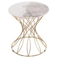 ΒΟΗΘΗΤΙΚΟ ΤΡΑΠΕΖΑΚΙ RUDY HM18037.01 ΚΕΡΑΜΙΚΟ TOP ΛΕΥΚΟ-ΜΕΤΑΛΛΟ ΧΡΥΣΟ Φ45x48,5Υεκ.