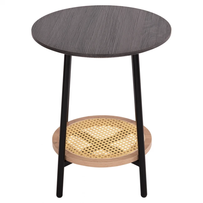 ΒΟΗΘΗΤΙΚΟ ΤΡΑΠΕΖAKI SEWELL HM18034 MDF ΣΕ ZEBRANO-ΜΕΤΑΛΛΙΚΑ ΠΟΔΙΑ-WICKER Φ45x55Υεκ