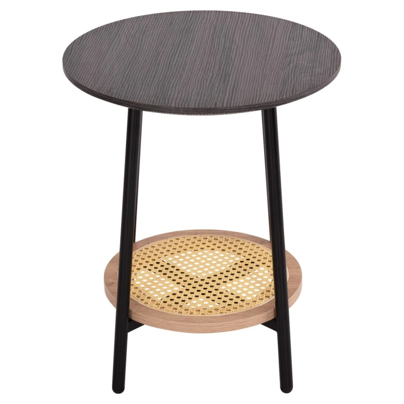 ΒΟΗΘΗΤΙΚΟ ΤΡΑΠΕΖAKI SEWELL HM18034 MDF ΣΕ ZEBRANO-ΜΕΤΑΛΛΙΚΑ ΠΟΔΙΑ-WICKER Φ45x55Υεκ