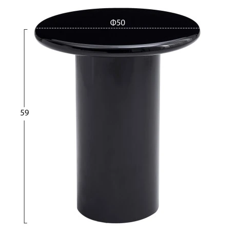 ΒΟΗΘΗΤΙΚΟ ΤΡΑΠΕΖΑΚΙ SOLNA HM18455.02 MDF ΣΕ GLOSSY ΜΑΥΡΟ Φ50x59Υεκ