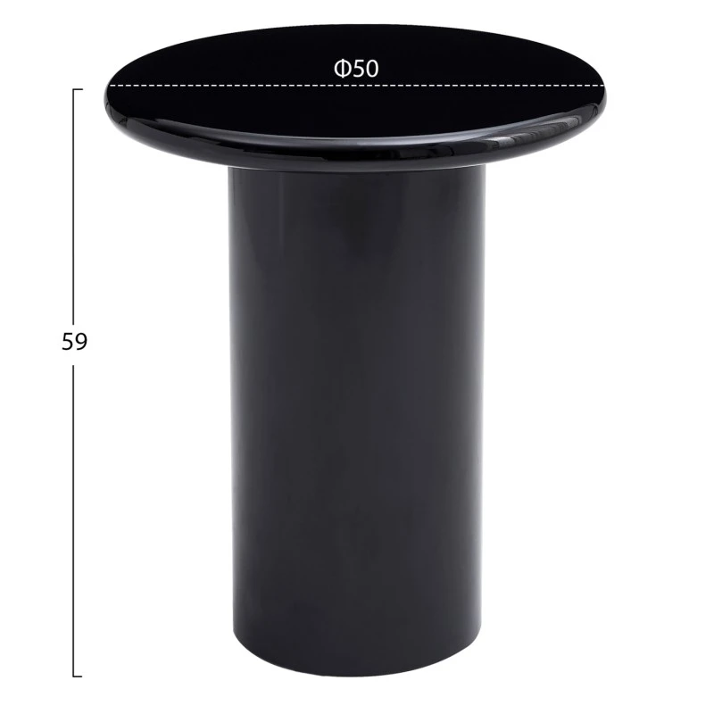 ΒΟΗΘΗΤΙΚΟ ΤΡΑΠΕΖΑΚΙ SOLNA HM18455.02 MDF ΣΕ GLOSSY ΜΑΥΡΟ Φ50x59Υεκ