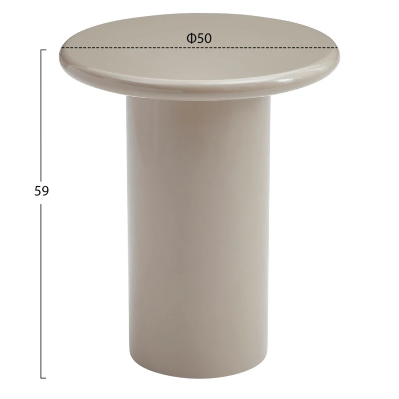 ΒΟΗΘΗΤΙΚΟ ΤΡΑΠΕΖΑΚΙ SOLNA HM18455.05 MDF ΣΕ GLOSSY TAUPE Φ50x59Υεκ