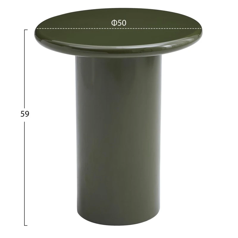 ΒΟΗΘΗΤΙΚΟ ΤΡΑΠΕΖΑΚΙ SOLNA HM18455.07 MDF ΣΕ GLOSSY ΠΡΑΣΙΝΟ Φ50x59Υεκ
