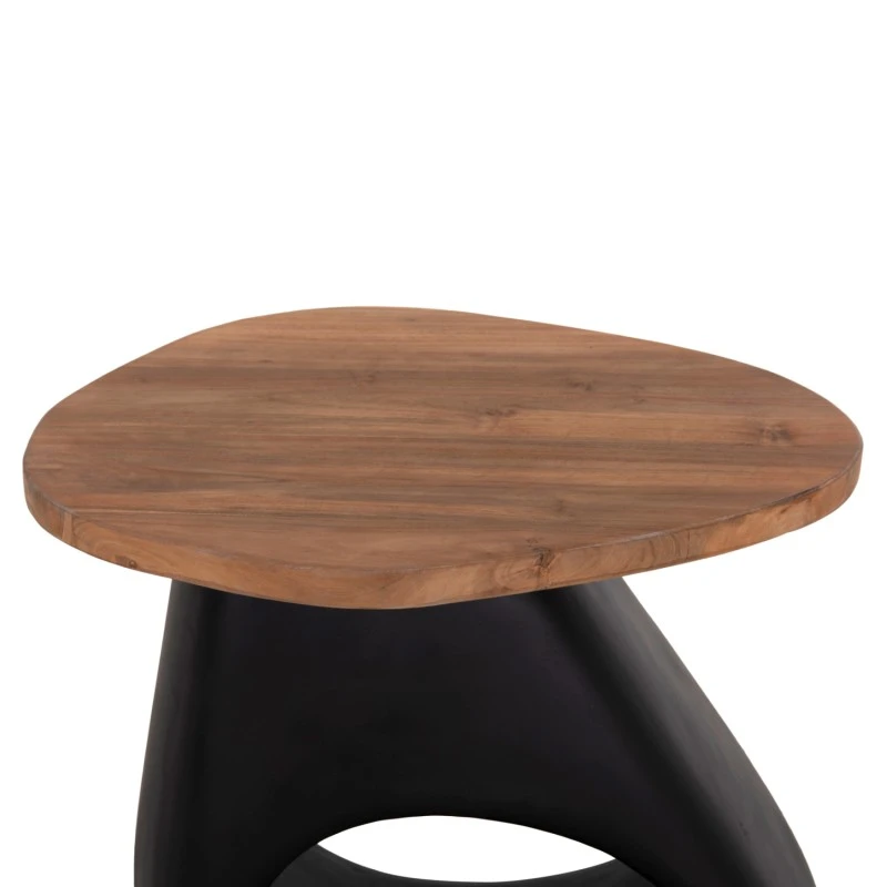 ΒΟΗΘΗΤΙΚΟ ΤΡΑΠΕΖΙ AIDA HM4692.01 FIBER CEMENT ΜΑΥΡΟ--ΞΥΛΟ TEAK TOP 47x60x59Υεκ
