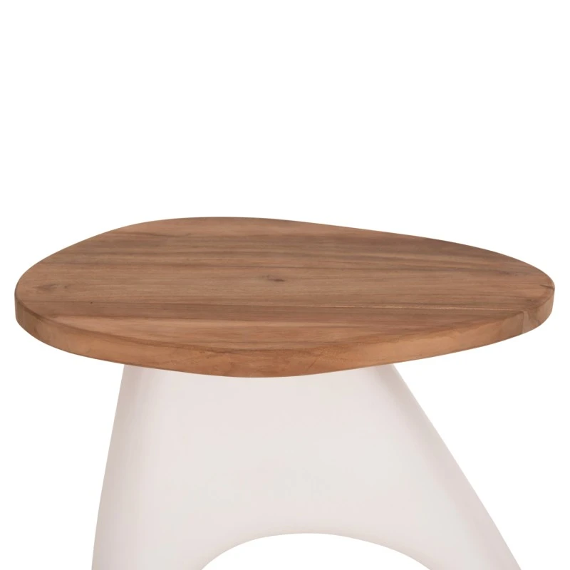 ΒΟΗΘΗΤΙΚΟ ΤΡΑΠΕΖΙ AIDA HM4692.02 FIBER CEMENT ΛΕΥΚΟ--ΞΥΛΟ TEAK TOP 47x60x59Υεκ