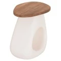 ΒΟΗΘΗΤΙΚΟ ΤΡΑΠΕΖΙ AIDA HM4692.02 FIBER CEMENT ΛΕΥΚΟ--ΞΥΛΟ TEAK TOP 47x60x59Υεκ